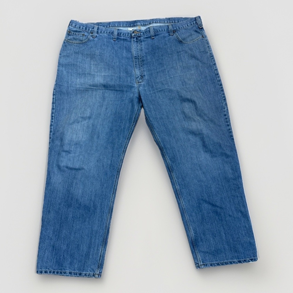Carhartt Relaxed‎ Fit Jeans 54x32 Light Wash Denim Work Pants RN14806